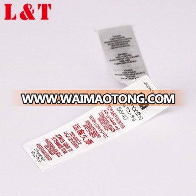 Professional Produce Loop Fold Satin Care Label/Washing Label/Size Label